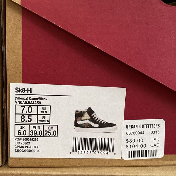 Vans Black and White Fuzzy High-Top Sneakers - Picture 11 of 14